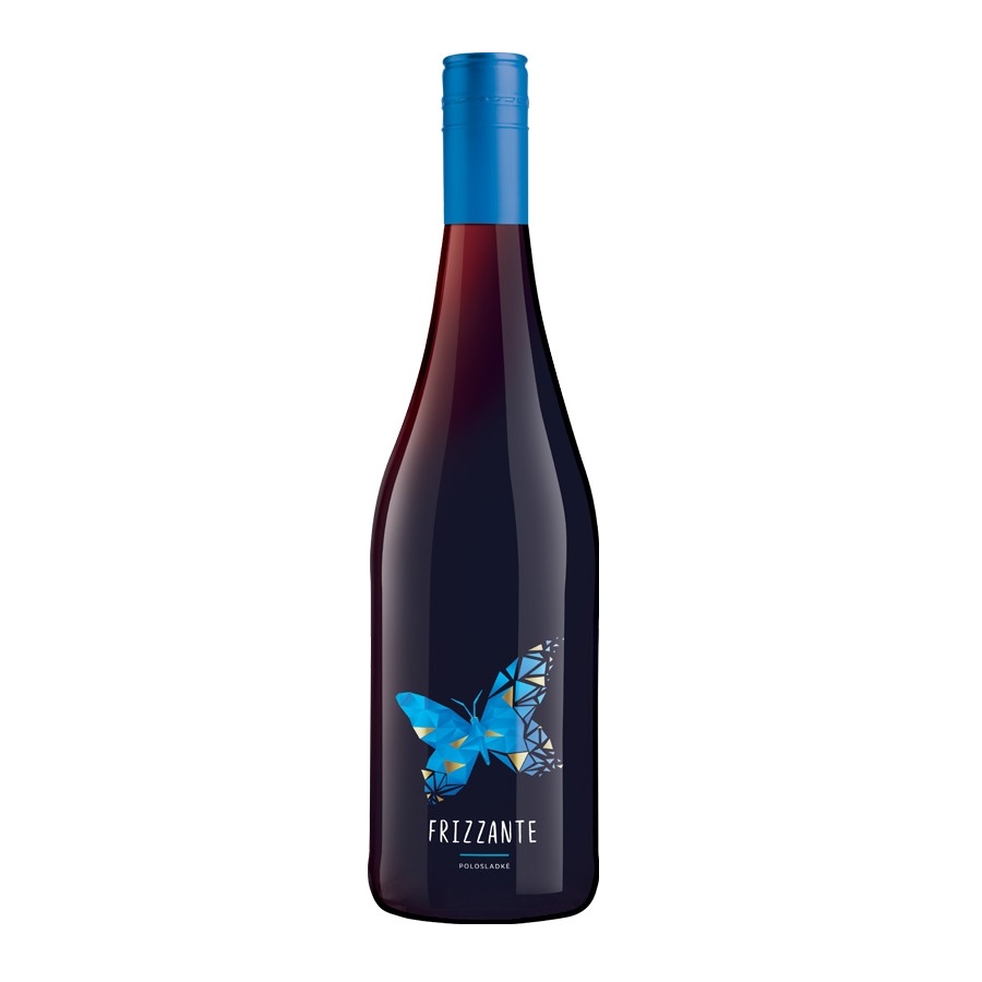 Víno Frizzante 0.75l červené   Motýl