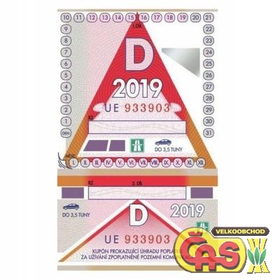 DÁLNIČNÍ ZNÁMKA ČR OSOBNÍ 10 DNÍ 2019 310.-
