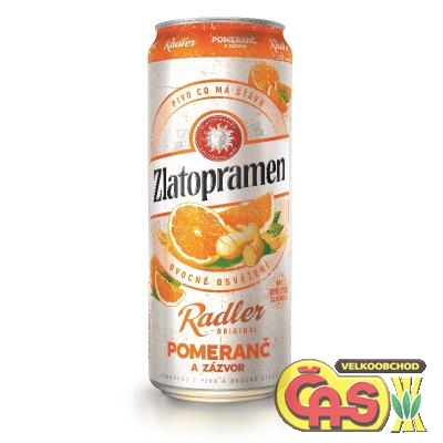 PIVO ZLATOPRAMEN RADLER POMERANČ + ZÁZVOR 0.5l PLECH