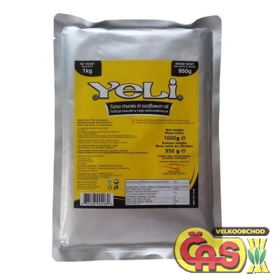 Tuňák kousky ve slunečnicovém oleji 1kg Yeli