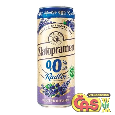 Zlatopramen Radler 0.0% černý rybíz+levandule 0.5l plech
